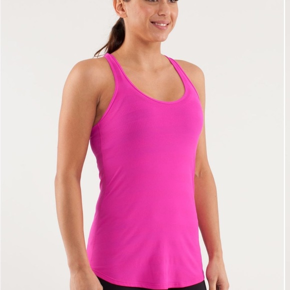 Lululemon Paris Pink Racerback Striped Rib. W1940S Size 4 - Picture 1 of 15